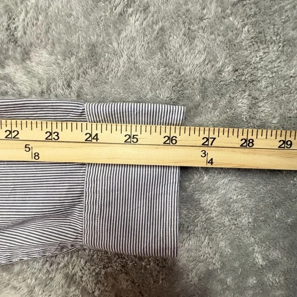 Ermenegildo Zegna Men's XL‎ Dress Shirt Blue/Gray Striped LS SEE DESCRIPTION - Picture 16 of 16